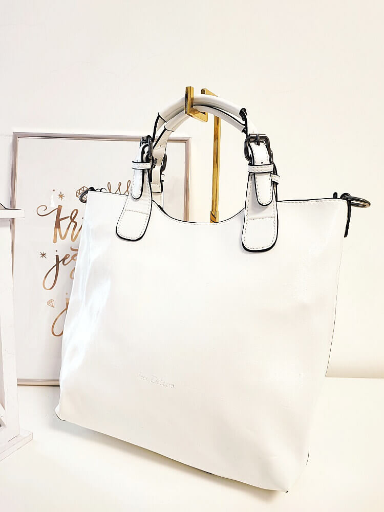 OUTLET Ines Delaure torebka shopper biała