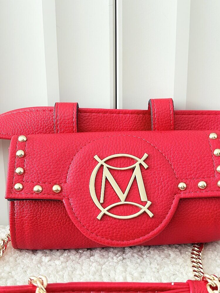 Massimo Contti torebka listonoszka nerka 2w1 czerwona ćwieki