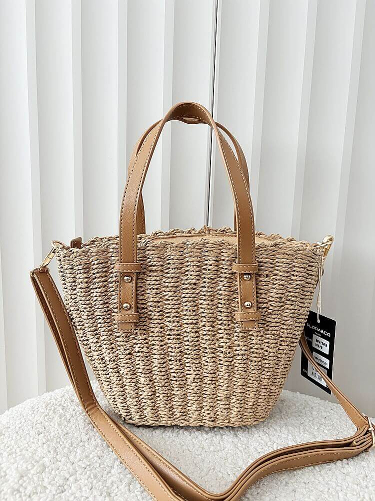 Flora&Co torebka mini shopper koszyk ciemnobeżowa