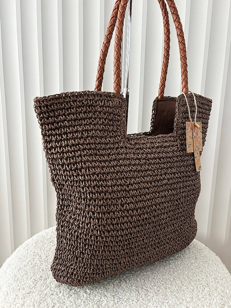 Mandoline torebka shopper koszyk na ramię brązowa