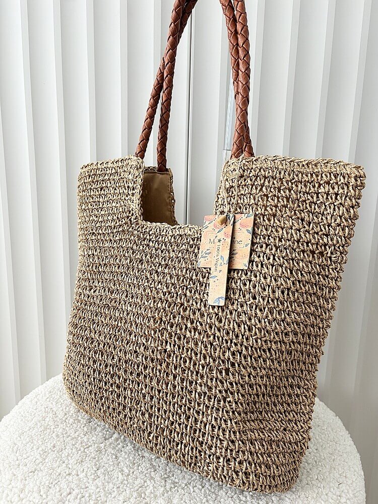 Mandoline torebka shopper koszyk na ramię ciemnobeżowa