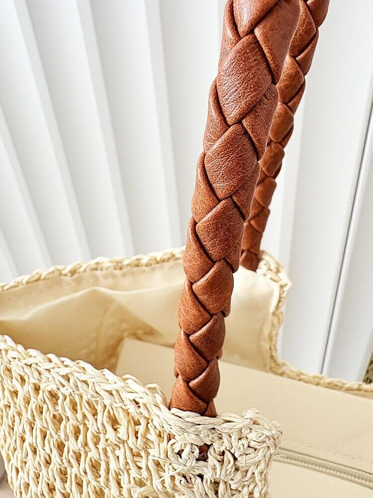 Mandoline torebka shopper koszyk na ramię beżowa