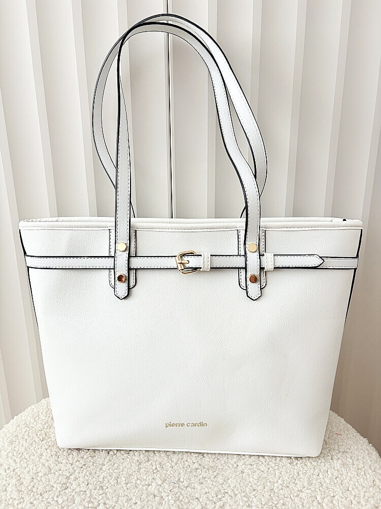 OUTLET Pierre Cardin torba 2w1 shopper i mini shopper biała
