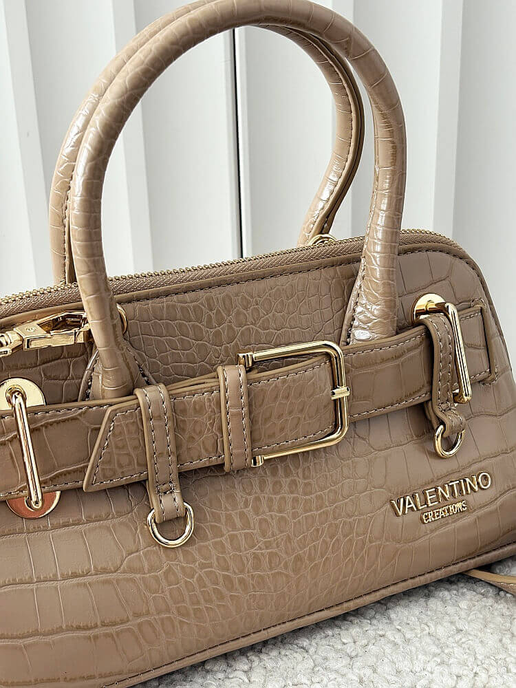 Valentino Creations torebka kuferek beżowa design