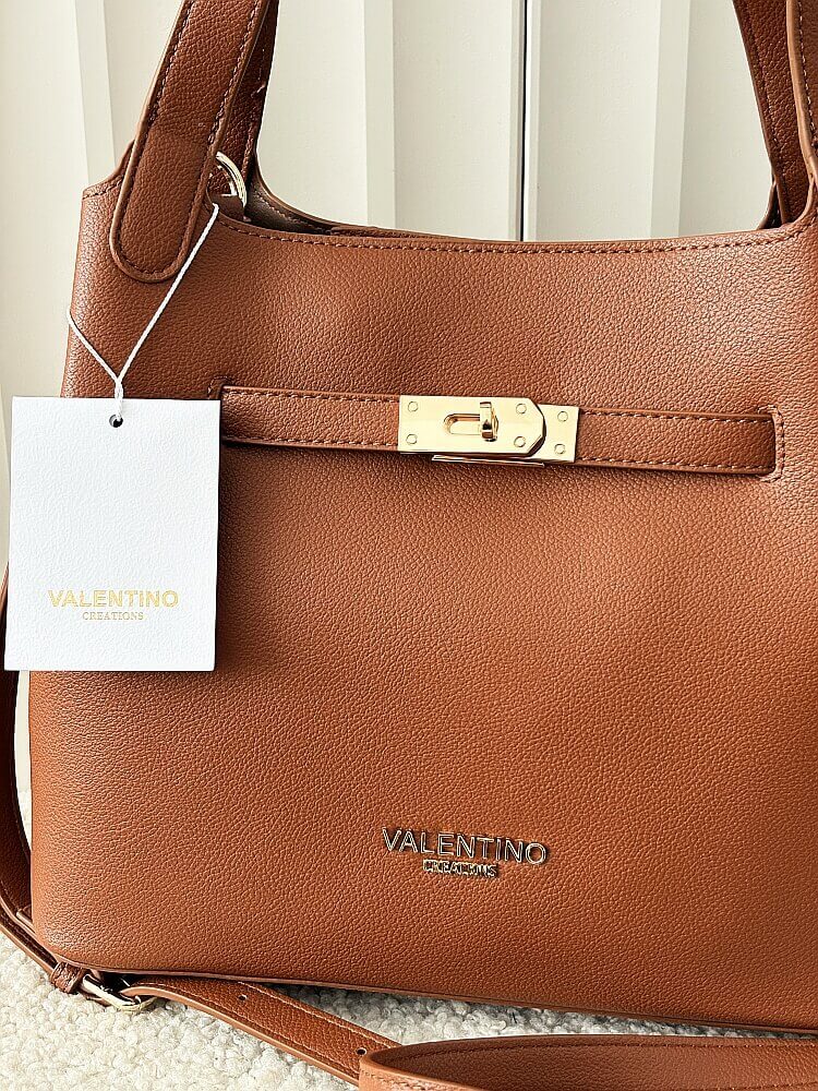 Valentino Creations torebka shopperka camelowa