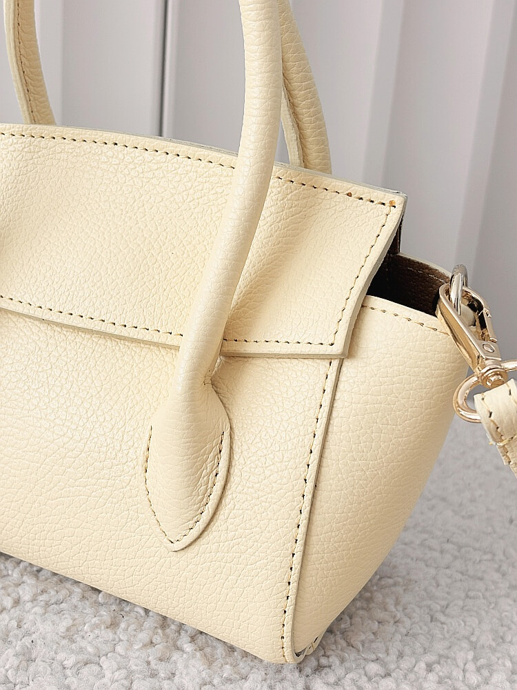 Laura Biaggi torebka mini shopperka skórzana żółta