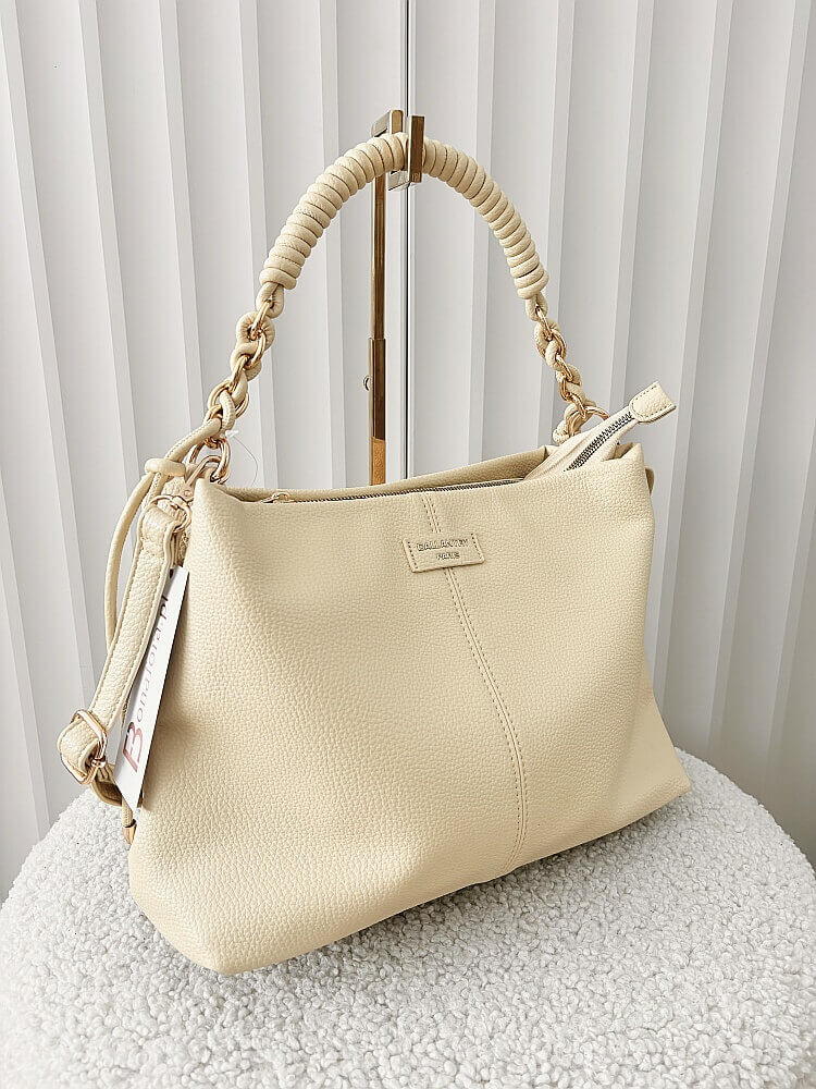 Gallantry torba shopper z przeszyciem na ramię żółta