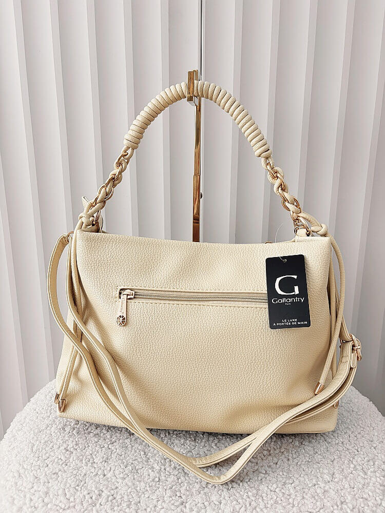 Gallantry torba shopper z przeszyciem na ramię żółta