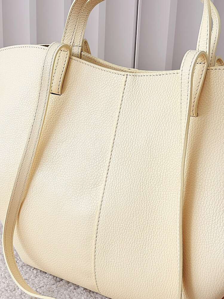 Laura Biaggi torebka shopper skórzana żółta