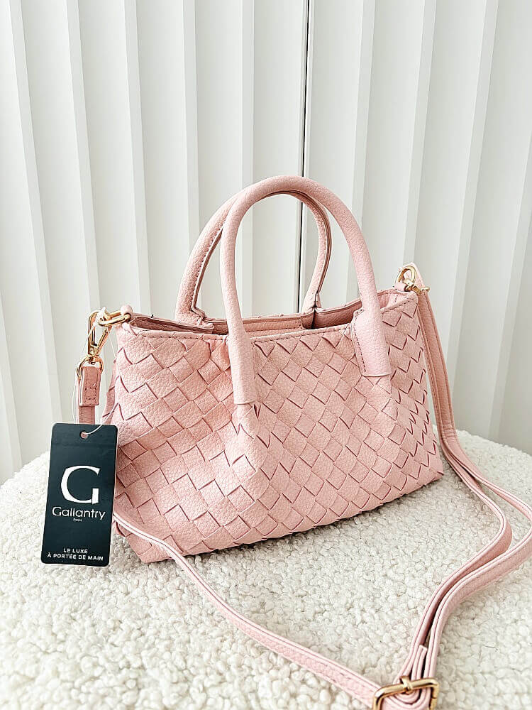 Gallantry torebka mini shopper różowa plecionka