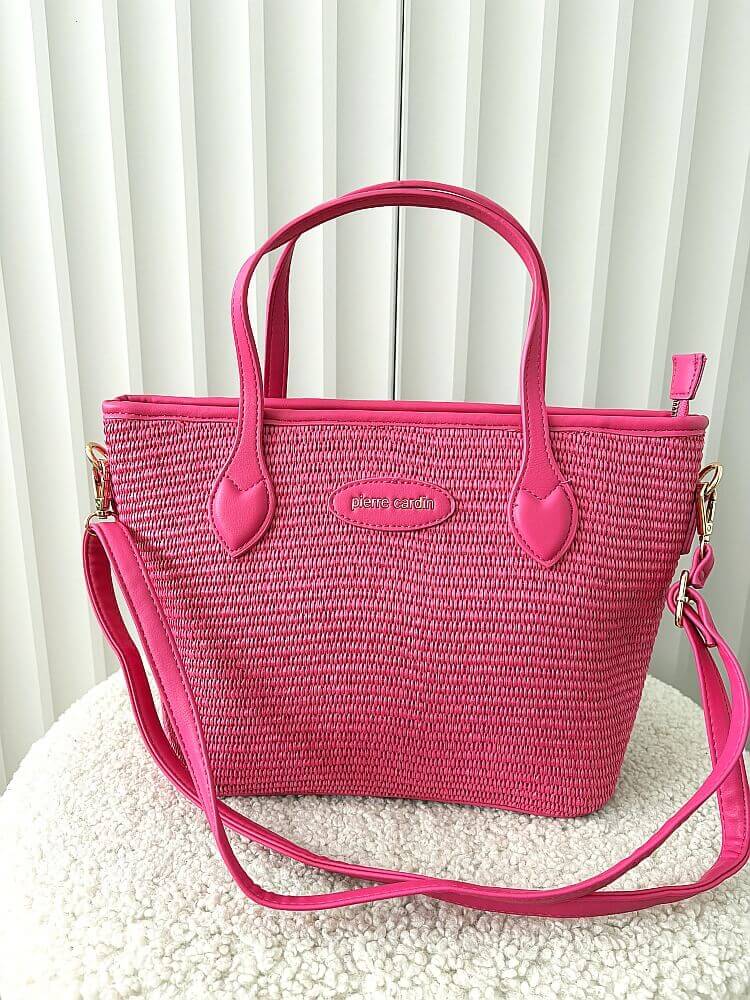 Pierre Cardin torebka shopper fuksja plecionka
