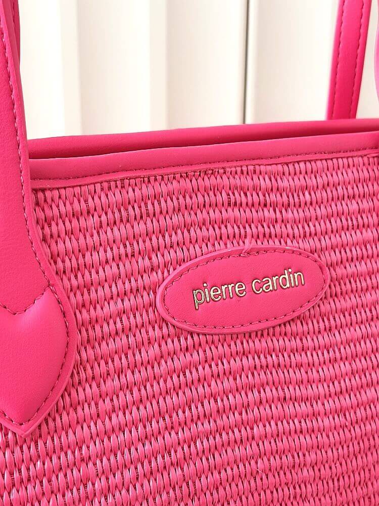 Pierre Cardin torebka shopper fuksja plecionka