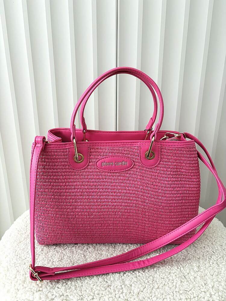 Pierre Cardin torebka shopper fuksja plecionka