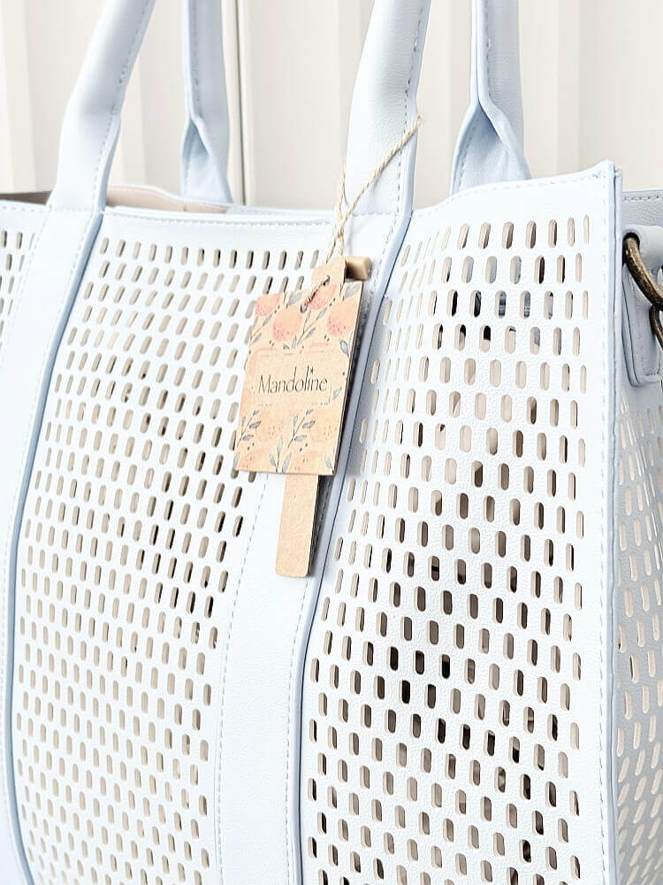 Mandoline torebka shopper niebieska ażurowa