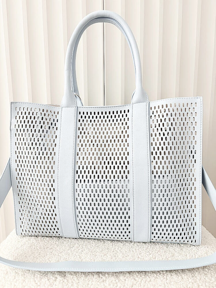 Mandoline torebka shopper niebieska ażurowa