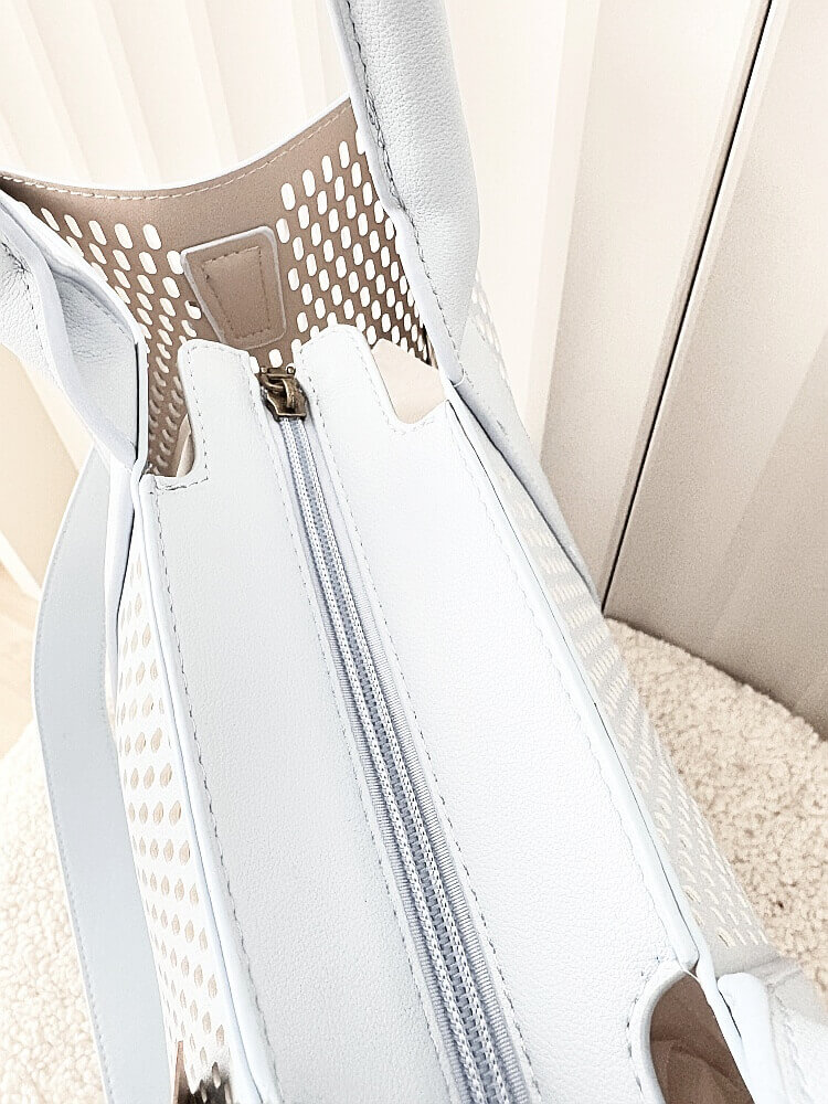 Mandoline torebka shopper niebieska ażurowa