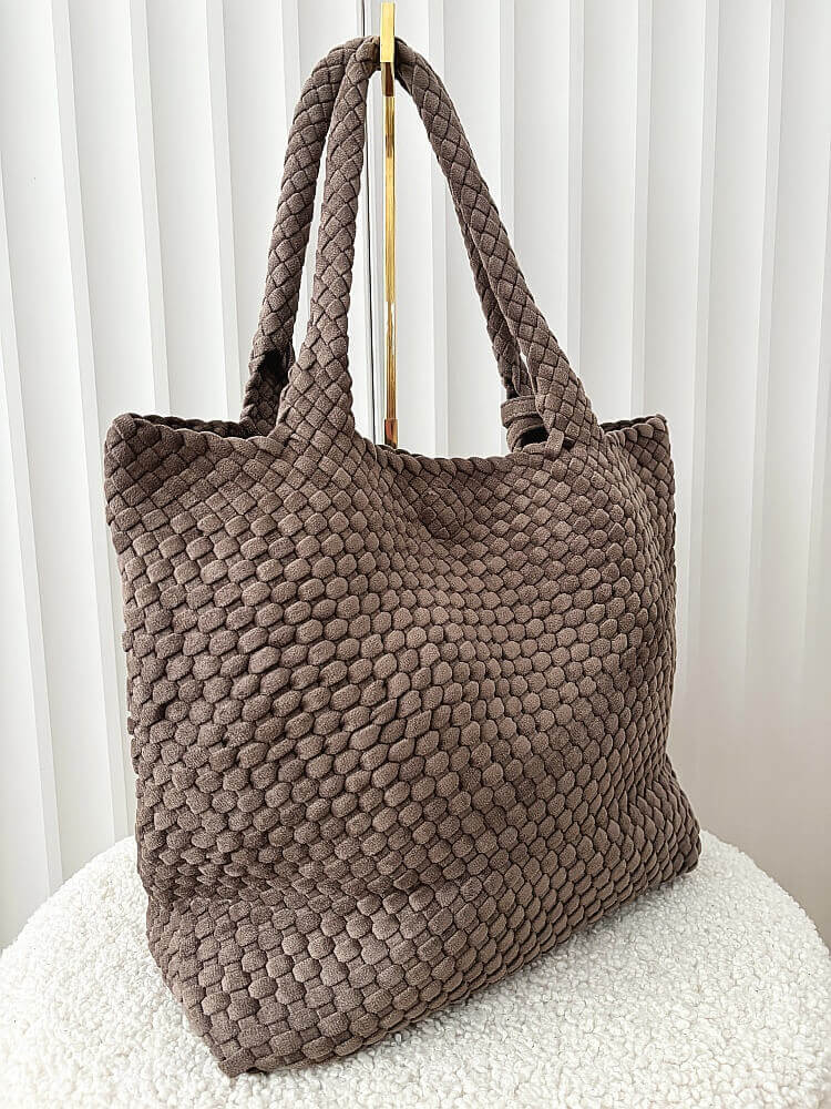 Torebka shopper brązowa plecionka ekozamsz