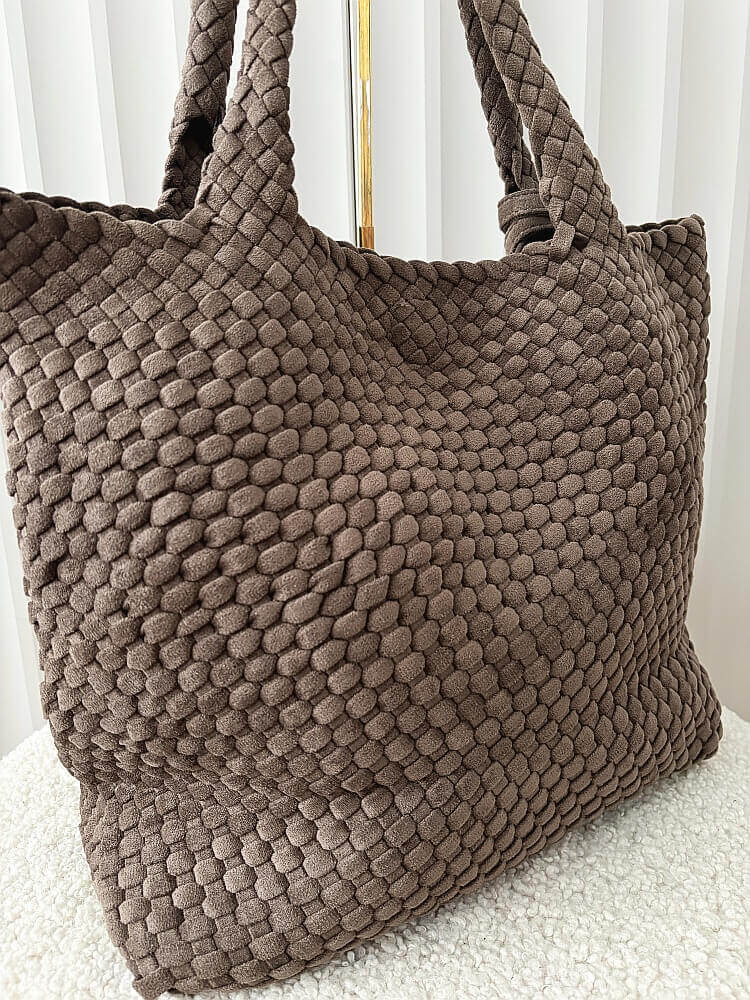 Torebka shopper brązowa plecionka ekozamsz