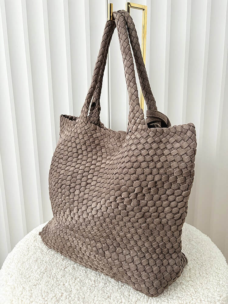 Torebka shopper brązowa plecionka ekozamsz