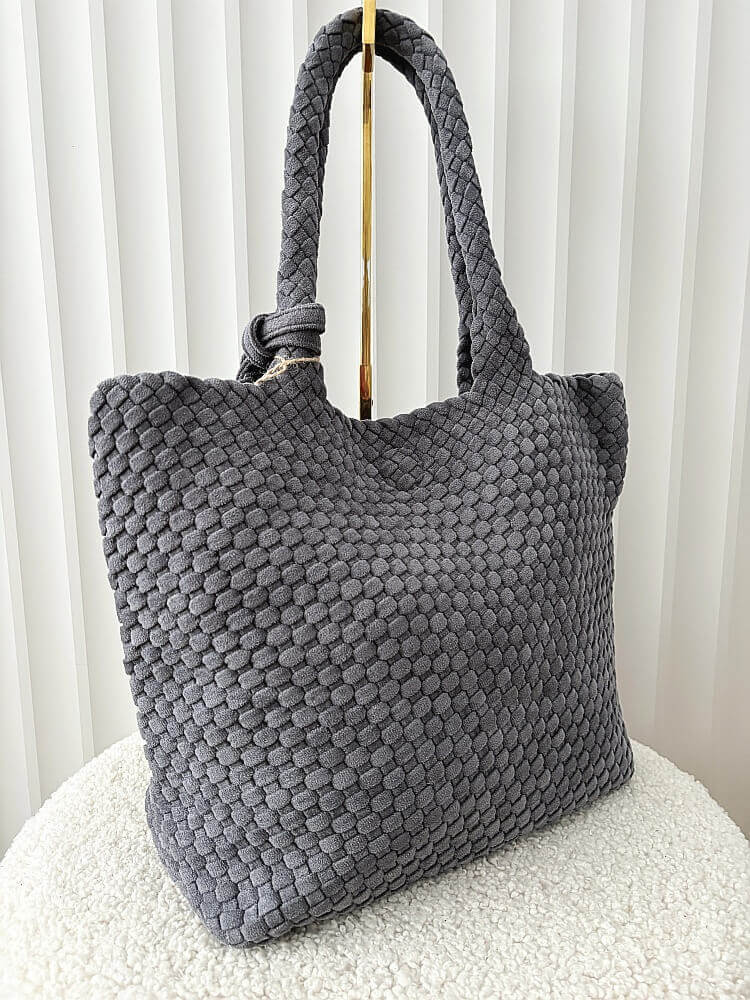 Torebka shopper szara plecionka ekozamsz