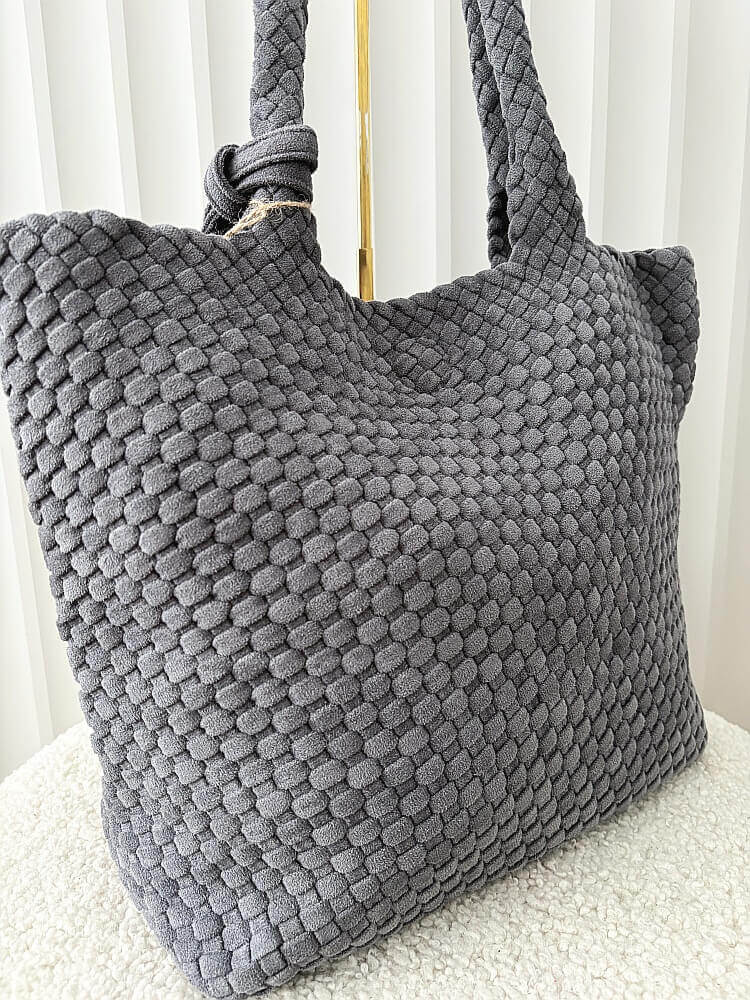 Torebka shopper szara plecionka ekozamsz