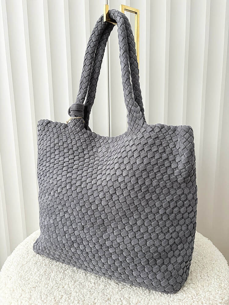 Torebka shopper szara plecionka ekozamsz