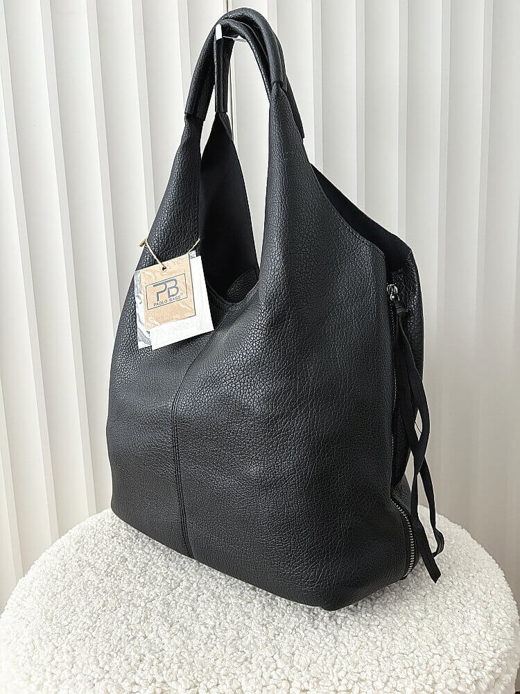 Torebka shopper na ramię i listonoszka 2w1 czarna