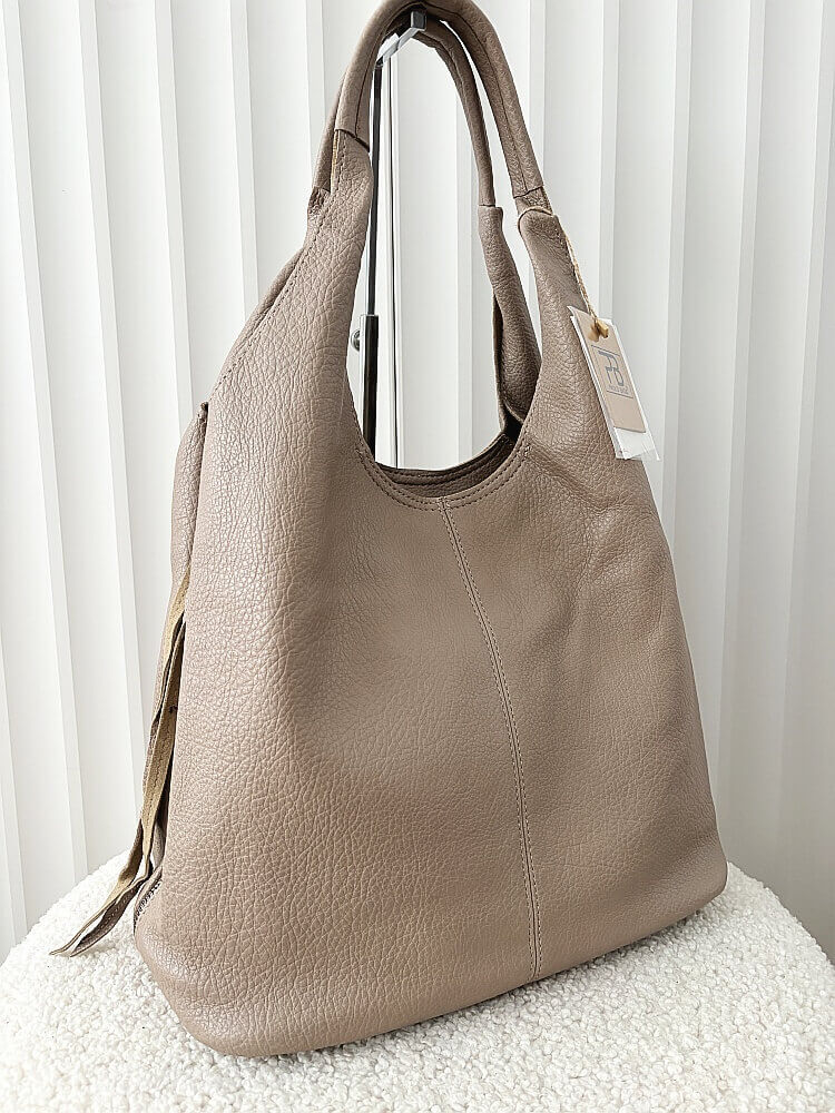 Torebka shopper na ramię i listonoszka 2w1 taupe