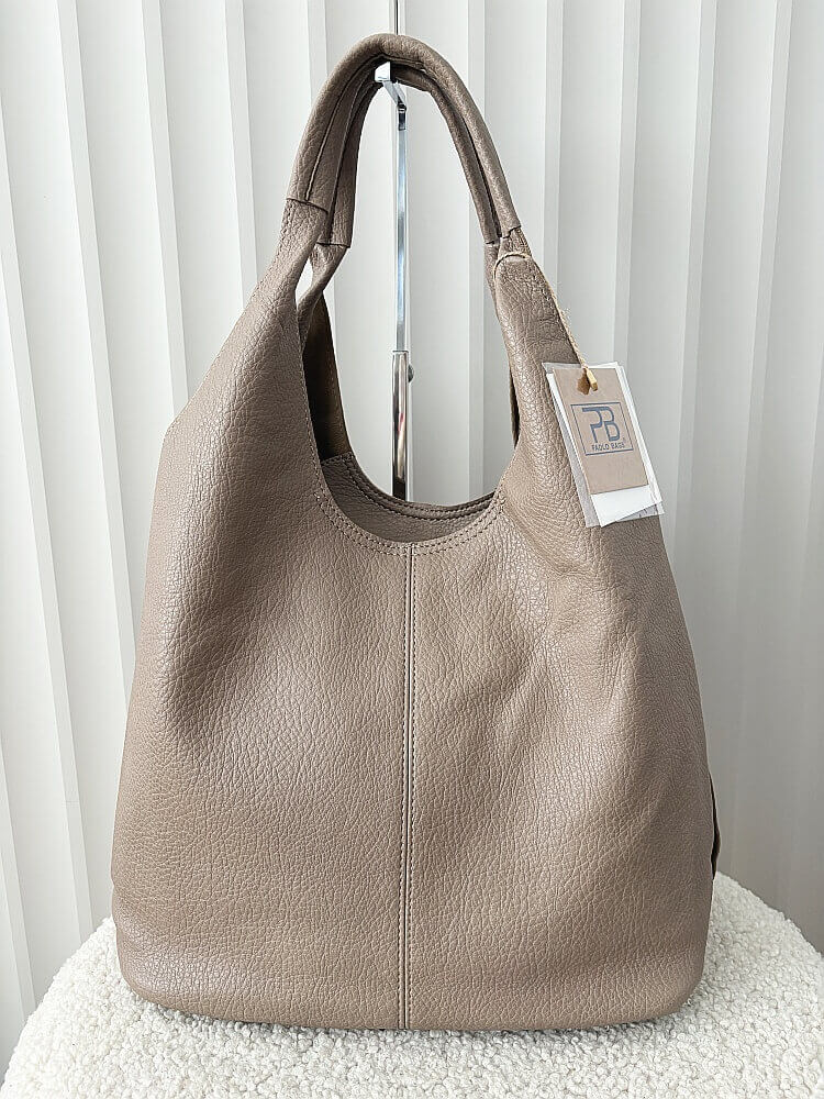 Torebka shopper na ramię i listonoszka 2w1 taupe