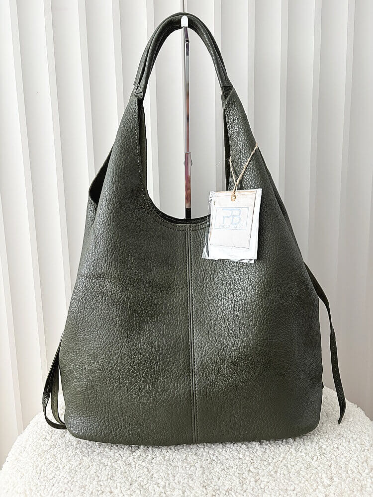Torebka shopper na ramię i listonoszka 2w1 zielona