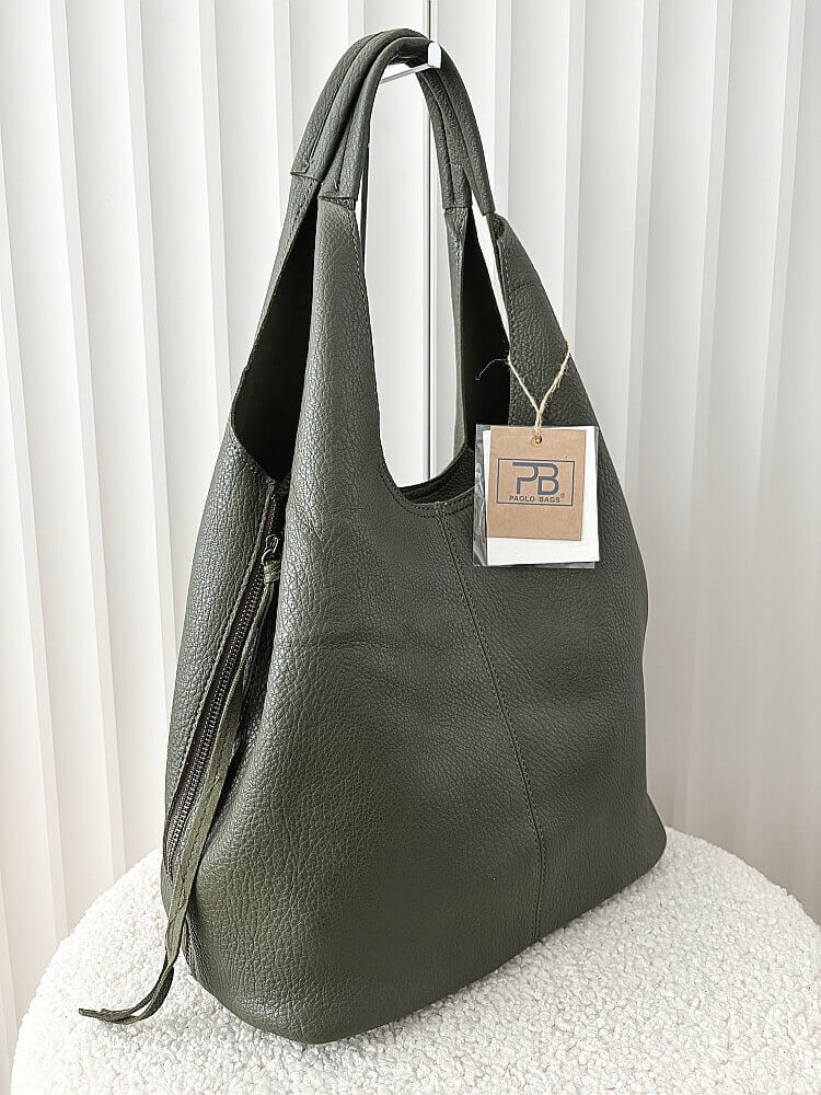 Torebka shopper na ramię i listonoszka 2w1 zielona