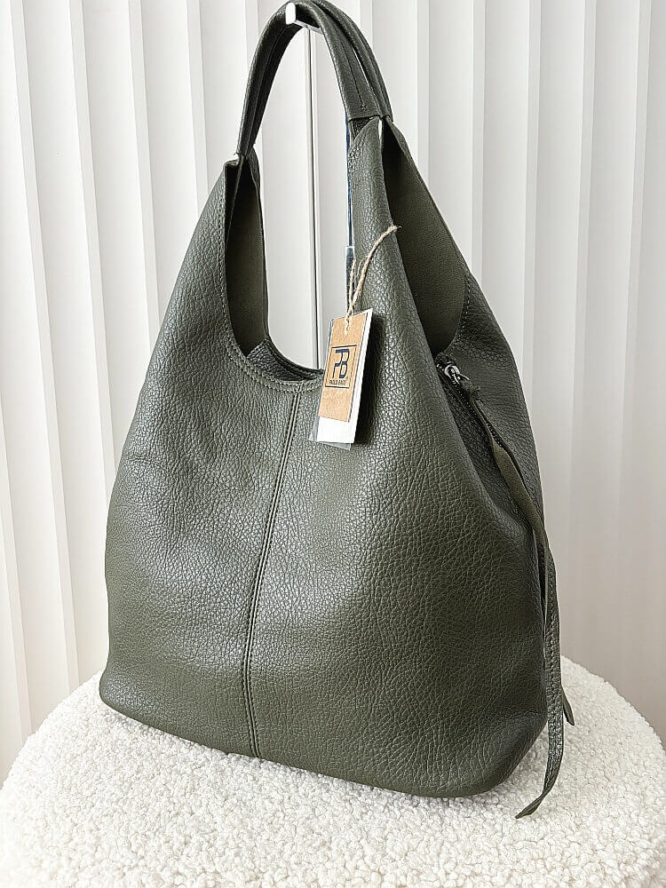 Torebka shopper na ramię i listonoszka 2w1 zielona