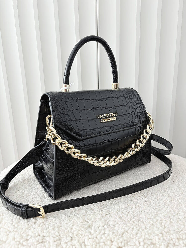 Valentino Creations torebka kuferek z klapką czarna design