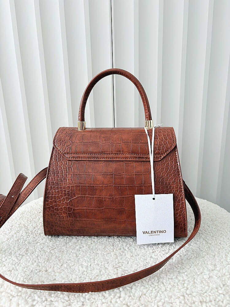 Valentino Creations torebka kuferek z klapką camelowa design
