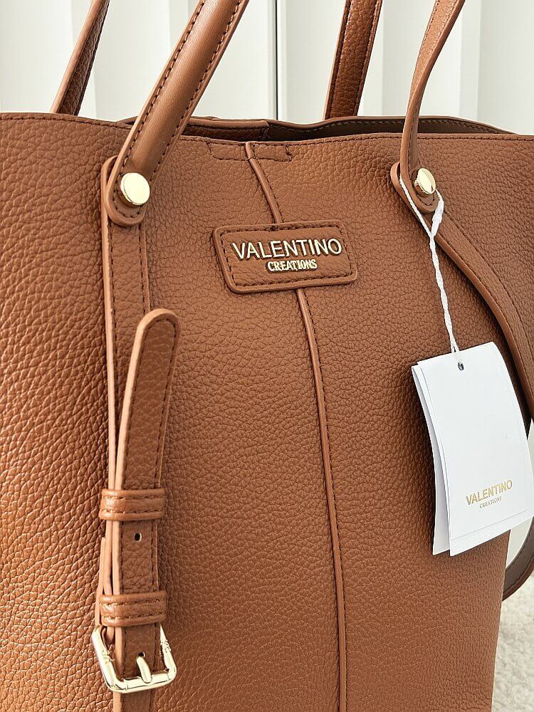 Valentino Creations torebka shopperka camelowa