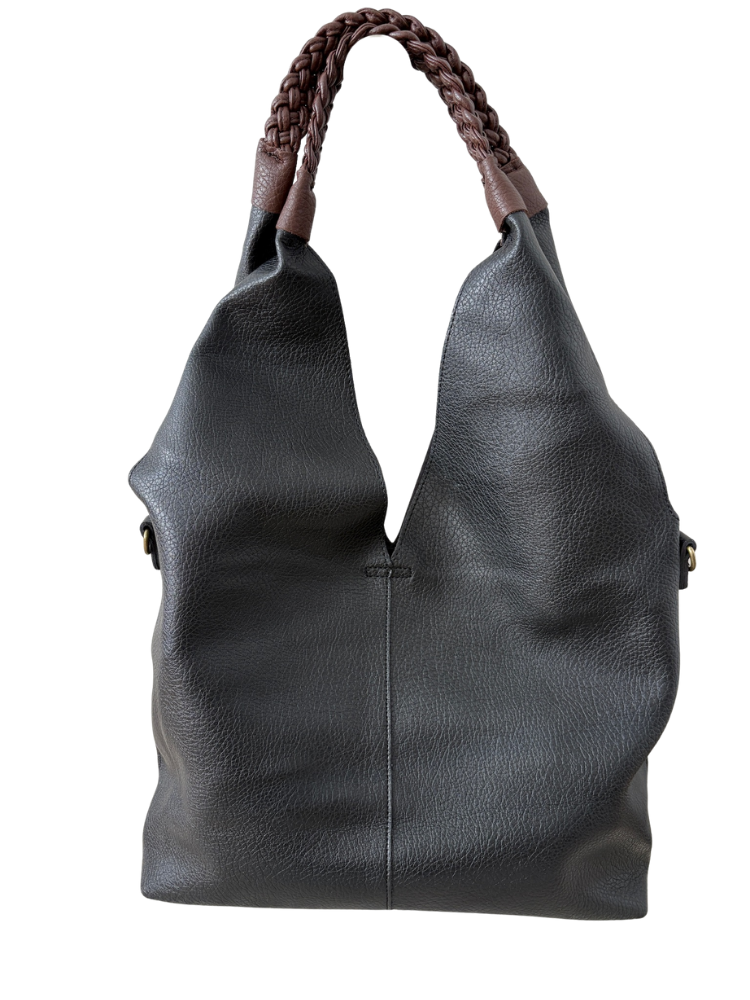 Maxfly torebka shopper na ramię i listonoszka 2w1 czarna