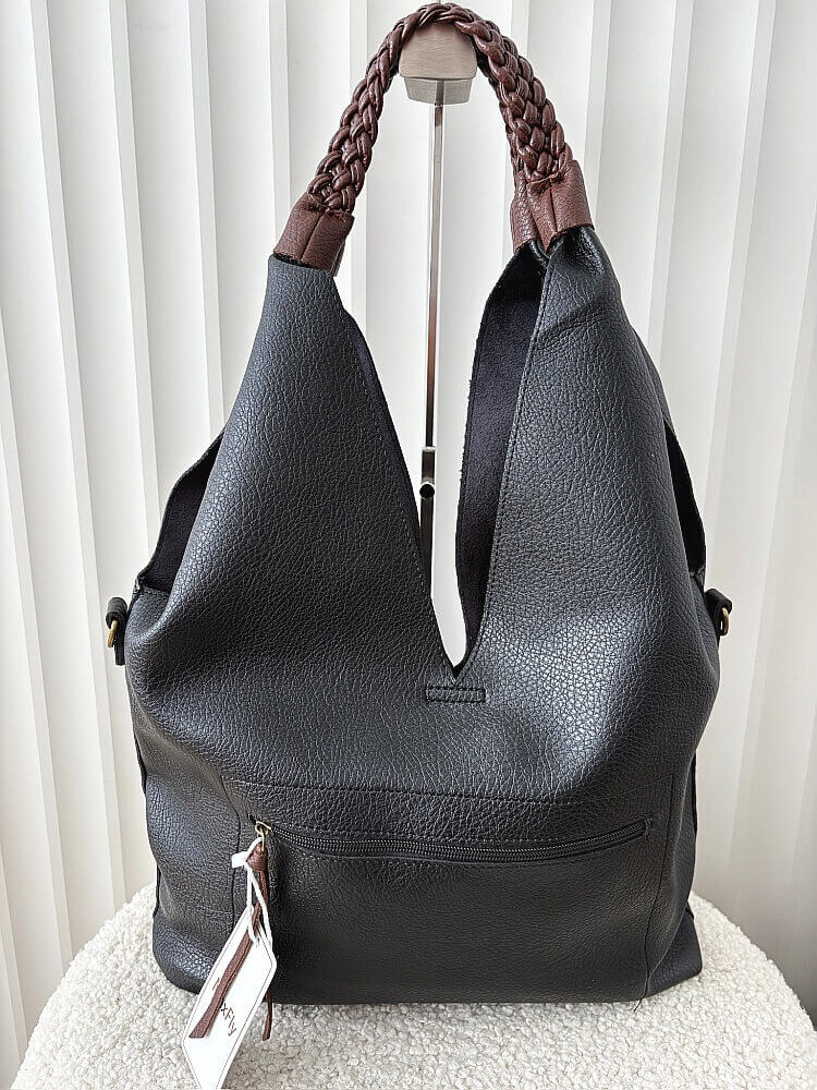 Maxfly torebka shopper na ramię i listonoszka 2w1 czarna
