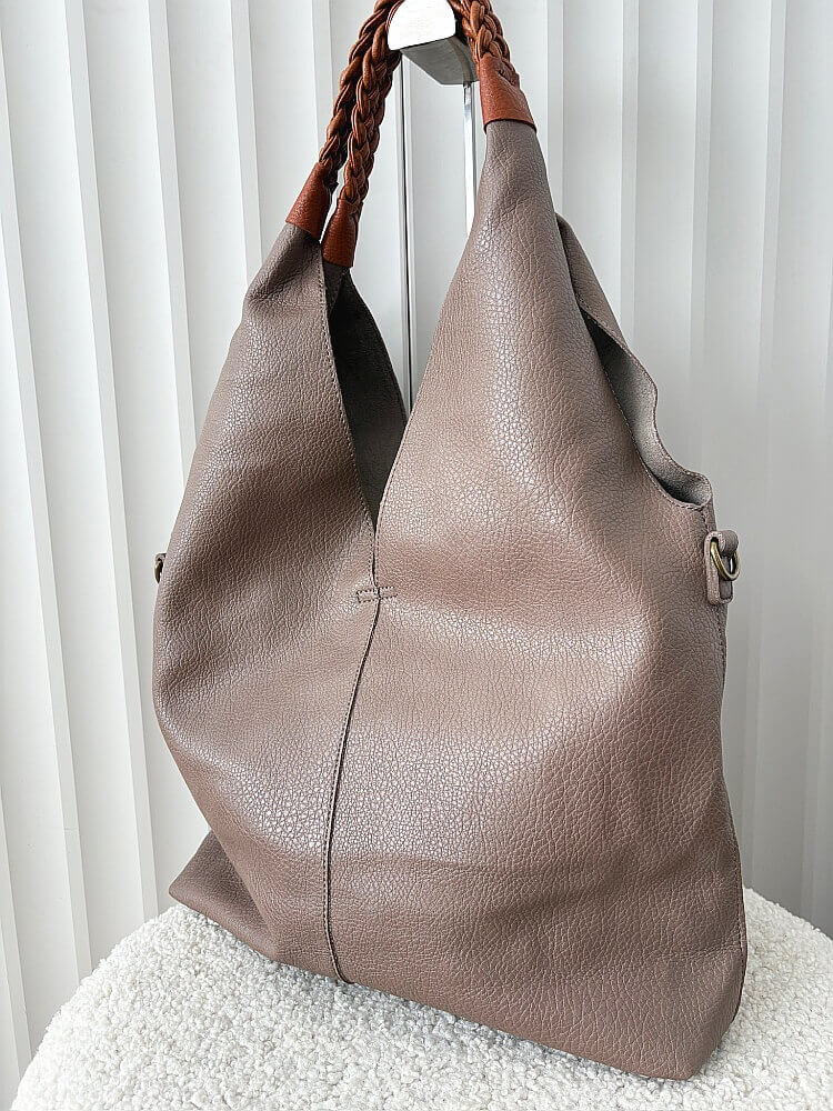 Maxfly torebka shopper na ramię i listonoszka 2w1 taupe