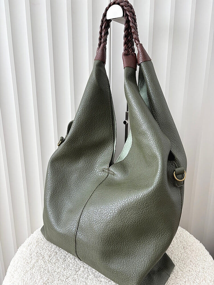 Maxfly torebka shopper na ramię i listonoszka 2w1 zielona