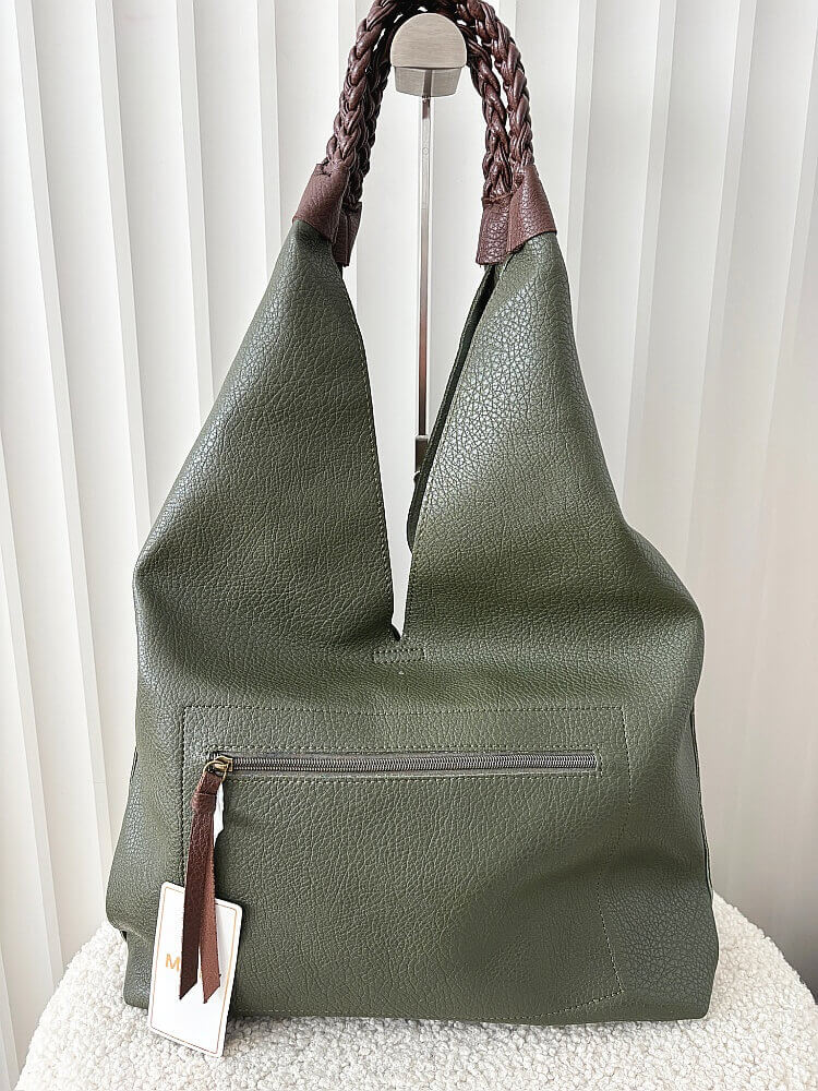 Maxfly torebka shopper na ramię i listonoszka 2w1 zielona