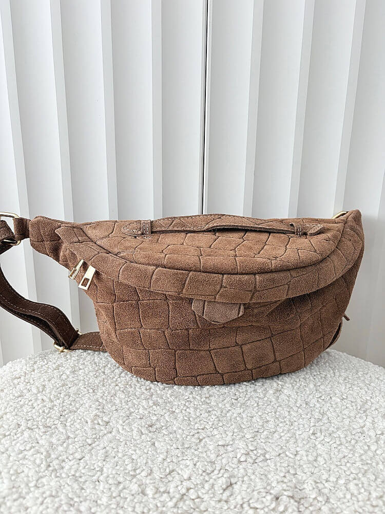 Laura Biaggi nerka maxi zamszowa ciemnobeżowa design