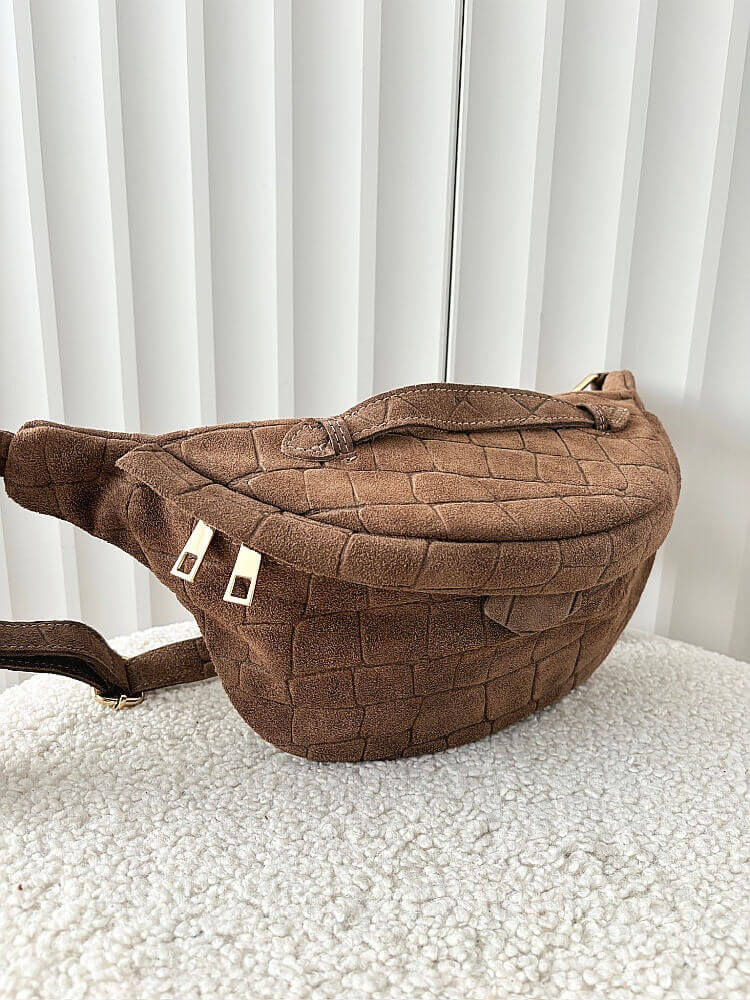 Laura Biaggi nerka maxi zamszowa ciemnobeżowa design
