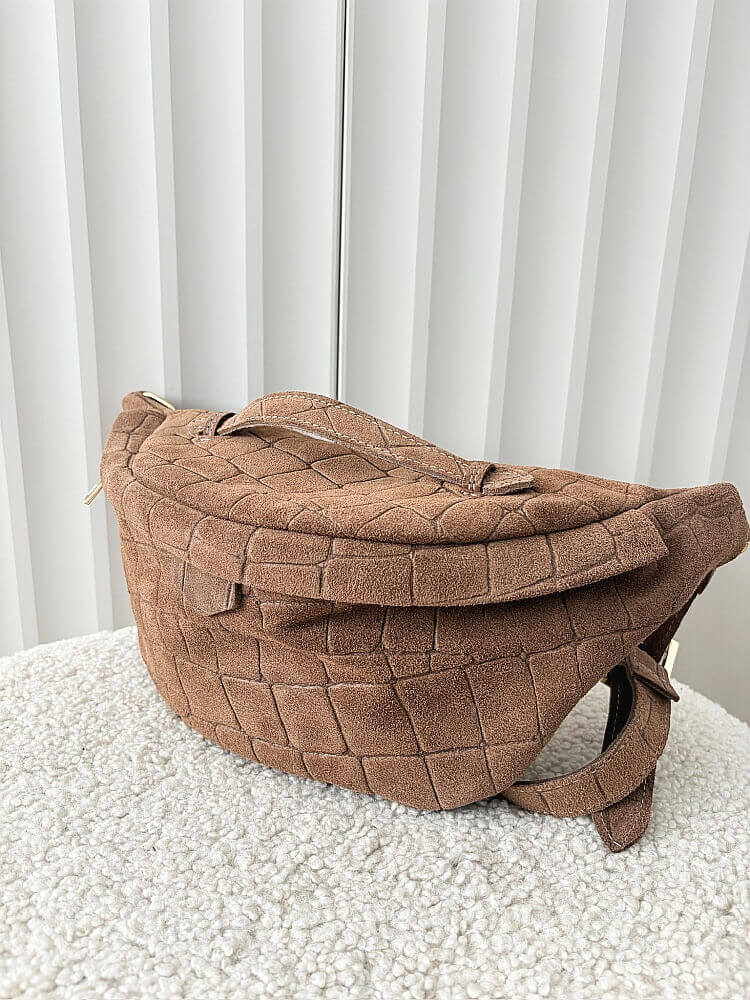 Laura Biaggi nerka maxi zamszowa ciemnobeżowa design