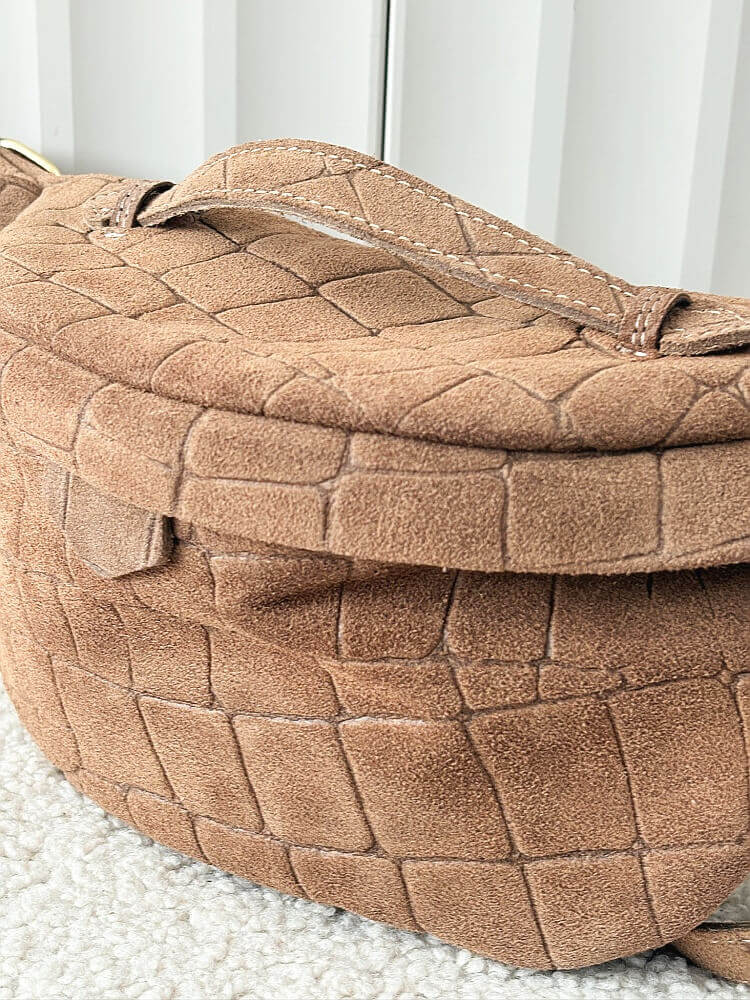 Laura Biaggi nerka maxi zamszowa ciemnobeżowa design