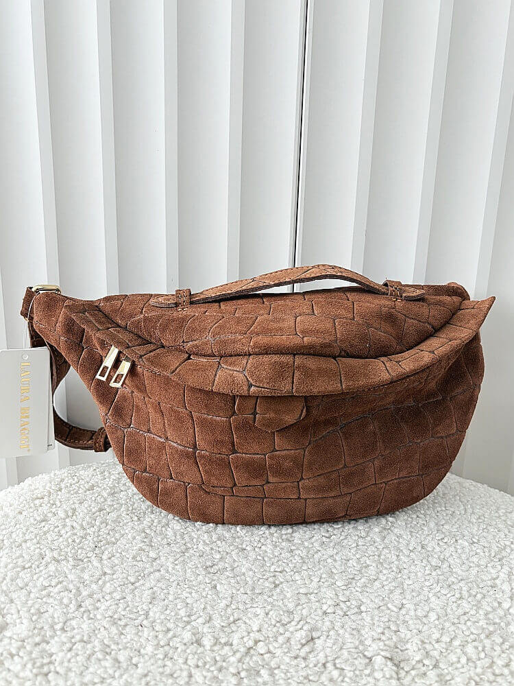Laura Biaggi nerka maxi zamszowa camelowa design