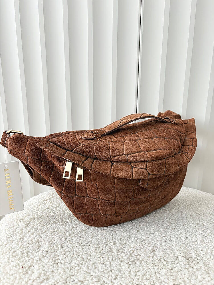 Laura Biaggi nerka maxi zamszowa camelowa design
