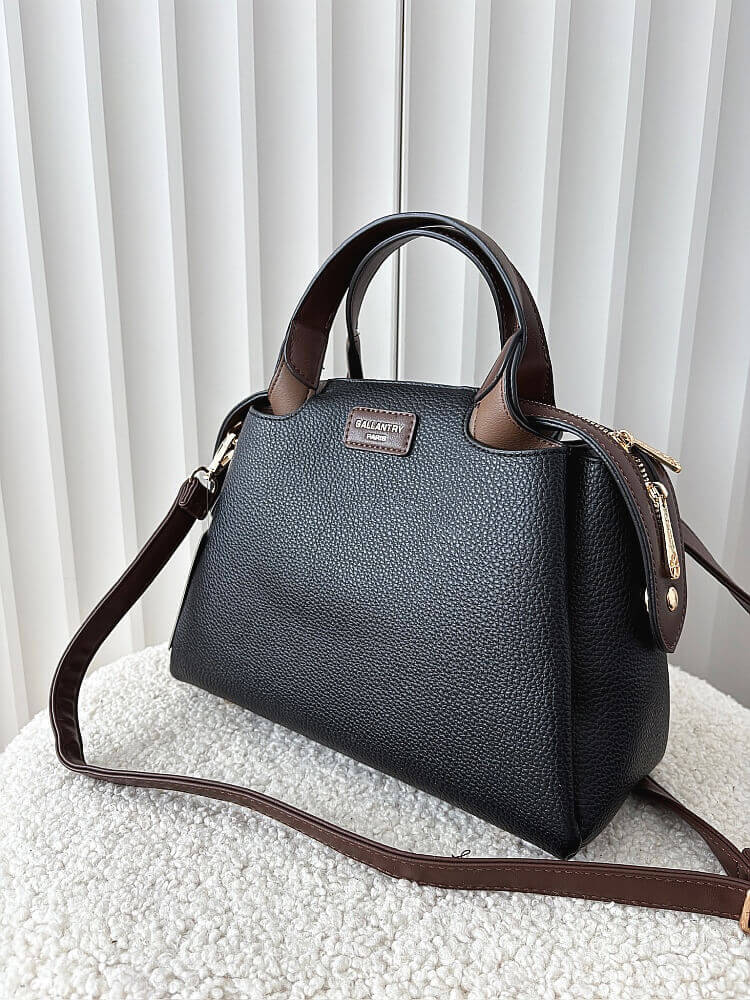 Gallantry torebka mini shopper czarna z brązowym