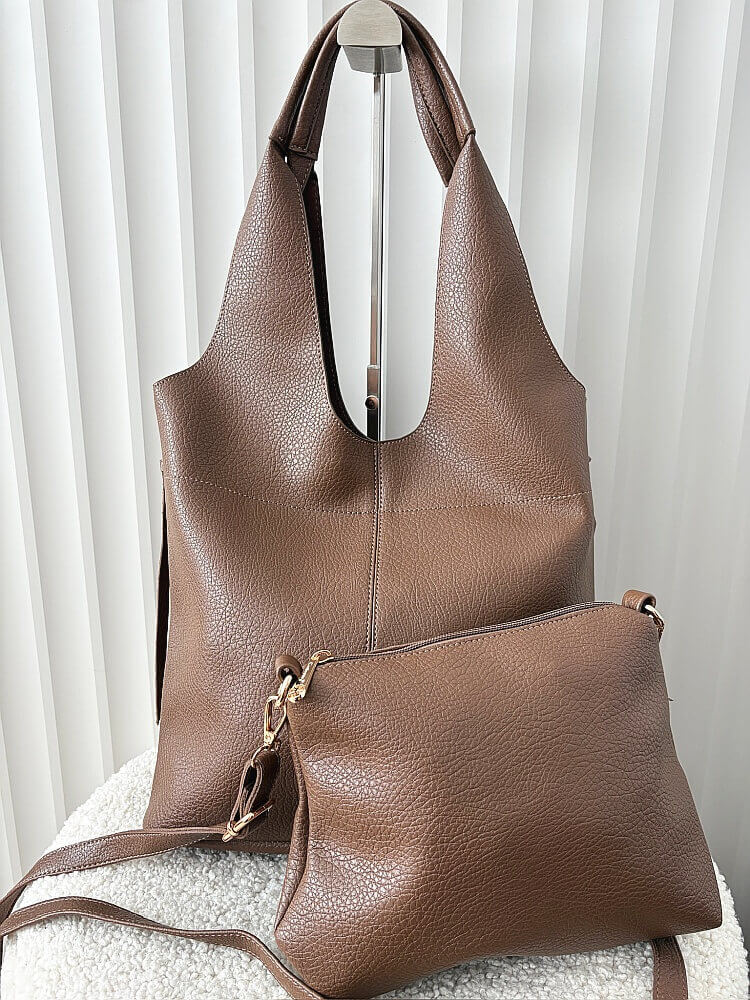 Gallantry torebka shopper na ramię i listonoszka 2w1 taupe
