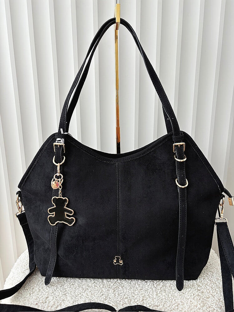  Lulu Castagnette torebka shopper czarna ekozamsz