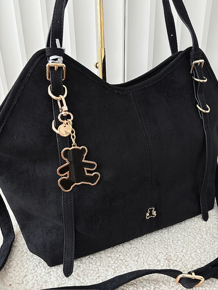  Lulu Castagnette torebka shopper czarna ekozamsz